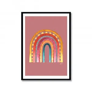 Rainbow Warrior in Blush Fine Art Print | FRAMED Black Boxed Frame A3 (29.7cm x 42cm) With White Border by Luxe Mirrors, a Artwork & Wall Decor for sale on Style Sourcebook