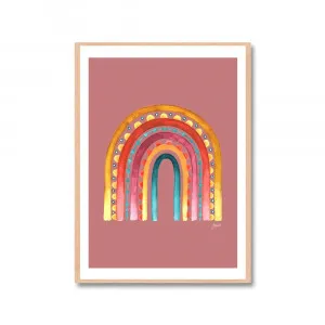 Rainbow Warrior in Blush Fine Art Print | FRAMED Tasmanian Oak Boxed Frame A3 (29.7cm x 42cm) With White Border by Luxe Mirrors, a Artwork & Wall Decor for sale on Style Sourcebook