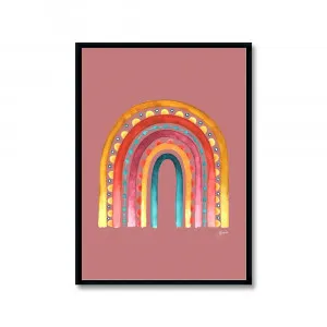 Rainbow Warrior in Blush Fine Art Print | FRAMED Black Boxed Frame A3 (29.7cm x 42cm) No White Border by Luxe Mirrors, a Artwork & Wall Decor for sale on Style Sourcebook