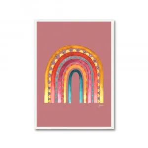 Rainbow Warrior in Blush Fine Art Print | FRAMED White Boxed Frame A3 (29.7cm x 42cm) No White Border by Luxe Mirrors, a Artwork & Wall Decor for sale on Style Sourcebook