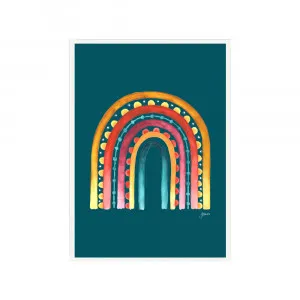 Rainbow Warrior in Teal Fine Art Print | FRAMED White Boxed Frame A3 (29.7cm x 42cm) No White Border by Luxe Mirrors, a Artwork & Wall Decor for sale on Style Sourcebook