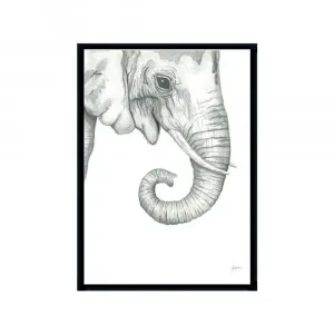 Eva the Elephant Fine Art Print | FRAMED Black Boxed Frame A3 (29.7cm x 42cm) by Luxe Mirrors, a Artwork & Wall Decor for sale on Style Sourcebook