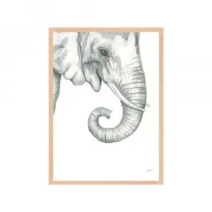 Eva the Elephant Fine Art Print | FRAMED Tasmanian Oak Boxed Frame A3 (29.7cm x 42cm) by Luxe Mirrors, a Artwork & Wall Decor for sale on Style Sourcebook