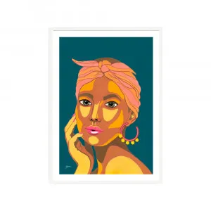 They call me Lola in Dark Teal Fine Art Print | FRAMED White Boxed Frame A3 (29.7cm x 42cm) With White Border by Luxe Mirrors, a Artwork & Wall Decor for sale on Style Sourcebook