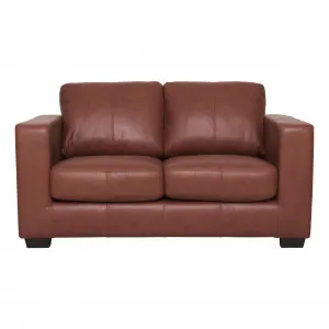 Gordon 2 Seater Sofa in Leather Cognac by OzDesignFurniture, a Sofas for sale on Style Sourcebook