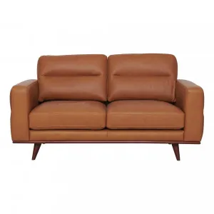 Astrid 2 Seater Sofa in Leather Russet / Brown Leg by OzDesignFurniture, a Sofas for sale on Style Sourcebook