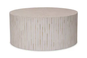 Serena Round Coffee Table in White, Artisanal Bone Inlay, by Lounge Lovers by Lounge Lovers, a Coffee Table for sale on Style Sourcebook