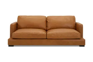 Long Beach Leather Modern 3 Seat Sofa, Tan, by Lounge Lovers by Lounge Lovers, a Sofas for sale on Style Sourcebook