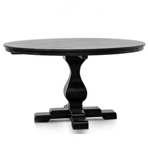 Ex Display - Gene Reclaimed Wood 1.4m Round Dining Table - Rustic Black by Interior Secrets - AfterPay Available by Interior Secrets, a Dining Tables for sale on Style Sourcebook