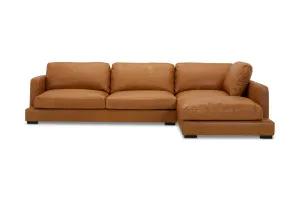 Long Beach Leather Right-Hand Corner Sofa, Tan, by Lounge Lovers by Lounge Lovers, a Sofas for sale on Style Sourcebook