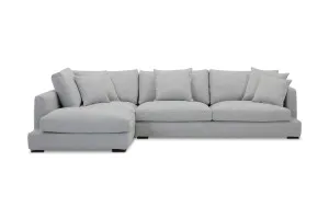 Long Beach Coastal Left-Hand Corner Sofa, Light Grey, by Lounge Lovers by Lounge Lovers, a Sofas for sale on Style Sourcebook