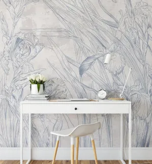 Water Iris Mural Wallpaper by oliveetoriel.com, a Wallpaper for sale on Style Sourcebook