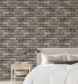 Brown Brick Wallpaper by oliveetoriel.com, a Prints for sale on Style Sourcebook