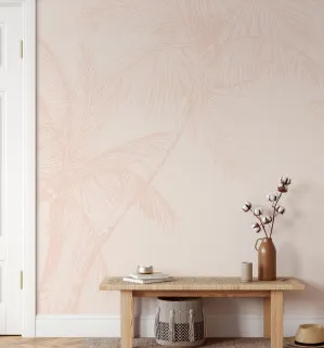 The Palms Wallpaper In Soft Terracotta by oliveetoriel.com, a Wallpaper for sale on Style Sourcebook