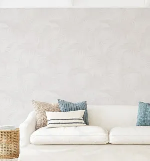 Coastal Luxe Palms Wallpaper | Warm Grey by oliveetoriel.com, a Wallpaper for sale on Style Sourcebook