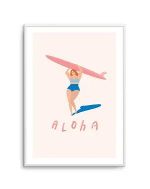 Aloha Surfer Girl by oliveetoriel.com, a Prints for sale on Style Sourcebook