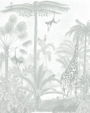 Vintage Jungle in Soft Sage Wallpaper Mural by oliveetoriel.com, a Wallpaper for sale on Style Sourcebook