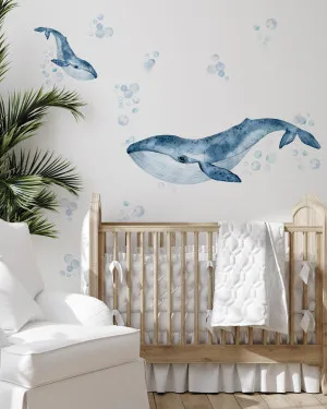 Whales & Bubbles Decal Set by oliveetoriel.com, a Wallpaper for sale on Style Sourcebook