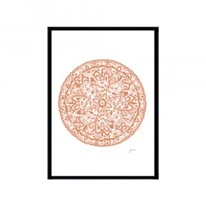 Sahara Mandala in Sandstone Wall Art | FRAMED Black Boxed Frame A3 (29.7cm x 42cm) by Luxe Mirrors, a Artwork & Wall Decor for sale on Style Sourcebook