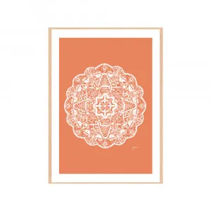 Marrakesh Mandala in Solid Sandstone Wall Art | FRAMED Tasmanian Oak Boxed Frame A3 (29.7cm x 42cm) With White Border by Luxe Mirrors, a Artwork & Wall Decor for sale on Style Sourcebook