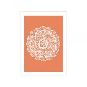 Marrakesh Mandala in Solid Sandstone Wall Art | FRAMED White Boxed Frame A3 (29.7cm x 42cm) With White Border by Luxe Mirrors, a Artwork & Wall Decor for sale on Style Sourcebook