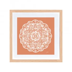 Marrakesh Mandala in Solid Sandstone Wall Art | FRAMED Tasmanian Oak Boxed Frame Square (30cm x 30cm) No White Border by Luxe Mirrors, a Artwork & Wall Decor for sale on Style Sourcebook