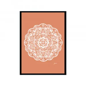 Marrakesh Mandala in Solid Sandstone Wall Art | FRAMED Black Boxed Frame A3 (29.7cm x 42cm) No White Border by Luxe Mirrors, a Artwork & Wall Decor for sale on Style Sourcebook