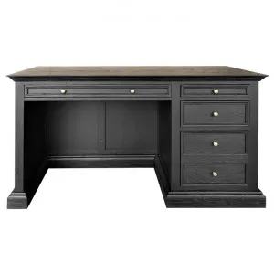 Hermitage Oak Timber Executive Desk, 147cm, Black Oak by Manoir Chene, a Desks for sale on Style Sourcebook