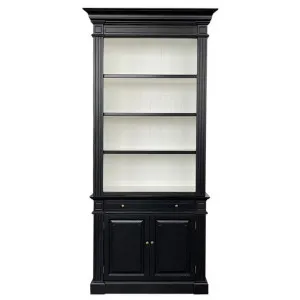 Dundee Birch Timber Library Bookcase, 108cm, Black by Manoir Chene, a Bookshelves for sale on Style Sourcebook