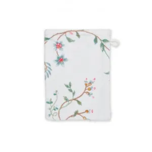 Pip Studio Les Fleurs Cotton Wash Mitt, White by Pip Studio, a Towels & Washcloths for sale on Style Sourcebook