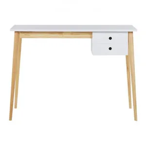 Oslo Woofrn Home Office Desk, 106cm, White / Natural by Modish, a Desks for sale on Style Sourcebook