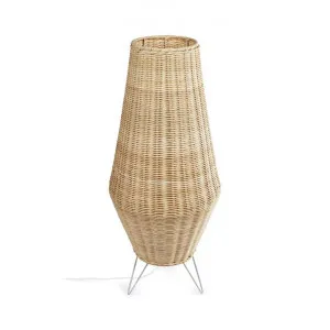 Costa Rattan Tapered Floor Lamp, Small by El Diseno, a Floor Lamps for sale on Style Sourcebook
