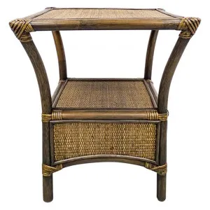 Jutta Bamboo Rattan Side Table, Tobacco by Searles, a Side Table for sale on Style Sourcebook