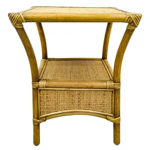 Jutta Bamboo Rattan Side Table, Toffee by Searles, a Side Table for sale on Style Sourcebook