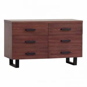 Heston European Oak Timber & Metal 6 Drawer Dresser, Cherry by MY Room, a Dressers & Chests of Drawers for sale on Style Sourcebook