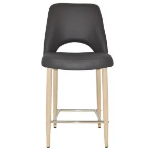 Albury Commercial Grade Vinyl Counter Stool, Metal Leg, Charcoal / Birch by Eagle Furn, a Bar Stools for sale on Style Sourcebook