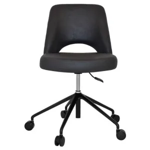 Albury Commercial Grade Pelle / Benito Fabric Gas Lift Office Chair, V2, Onyx / Black by Eagle Furn, a Chairs for sale on Style Sourcebook