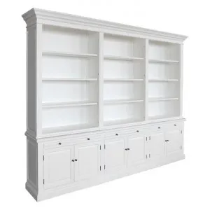 Ampuis 3-Bay Birch Timber Library Bookcase, White by Manoir Chene, a Bookshelves for sale on Style Sourcebook