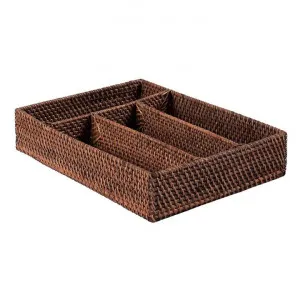 Seri Woven Rattan Cutlery Holder, Tobacco by Florabelle, a Utensils & Gadgets for sale on Style Sourcebook