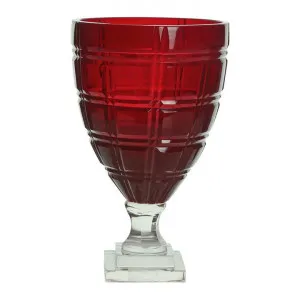 Montalia Cut Glass Goblet, Ruby / Clear by Florabelle, a Vases & Jars for sale on Style Sourcebook