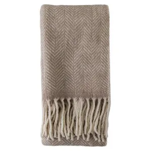 Harcourt Wool Throw, 130x170cm, Taupe by Casa Bella, a Throws for sale on Style Sourcebook