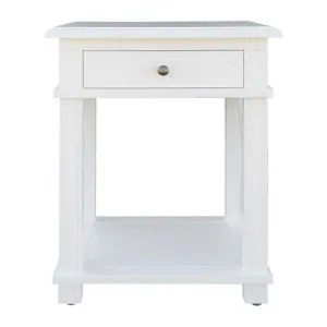 Phyllis Birch Timber Side Table, Large, Matt White by Manoir Chene, a Side Table for sale on Style Sourcebook