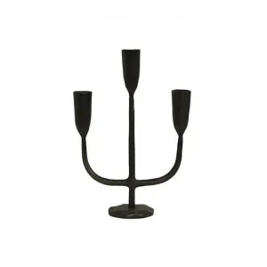 Dax Iron Candelabra, Small, Black by French Country Collection, a Candle Holders for sale on Style Sourcebook