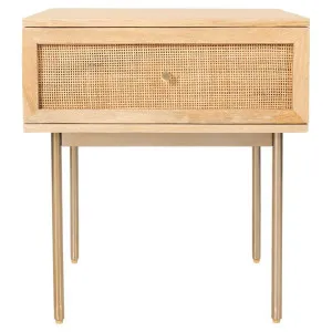 Herons Mango Wood & Rattan 1 Drawer Bedside Table by Dodicci, a Bedside Tables for sale on Style Sourcebook
