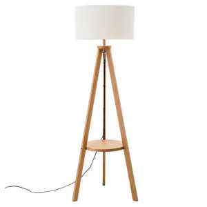 Lisle Wooden Tripod Base Floor Lamp, Natural by New Oriental, a Floor Lamps for sale on Style Sourcebook