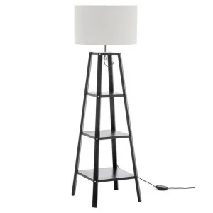 Ansley Wooden Shelf Base Floor Lamp, Black by New Oriental, a Floor Lamps for sale on Style Sourcebook
