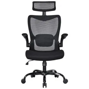 Mona Fabirc Ergonomic Flipped Armrest High Back Task Chair, Black by Modish, a Chairs for sale on Style Sourcebook