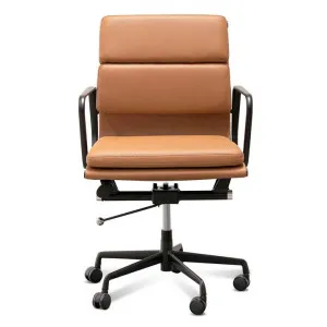 Morriston PU Leather Low Back Office Chair, Saddle Tan / Black by Conception Living, a Chairs for sale on Style Sourcebook