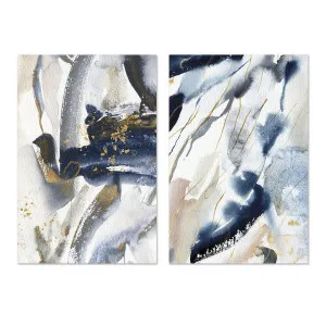 Gold And Navy Watercolour, Style A & B, Set Of 2 by Gioia Wall Art, a Prints for sale on Style Sourcebook