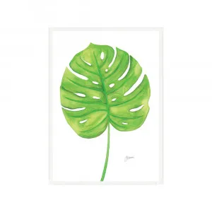 Monstera Living Wall Art | FRAMED White Boxed Frame A3 (29.7cm x 42cm) by Luxe Mirrors, a Artwork & Wall Decor for sale on Style Sourcebook